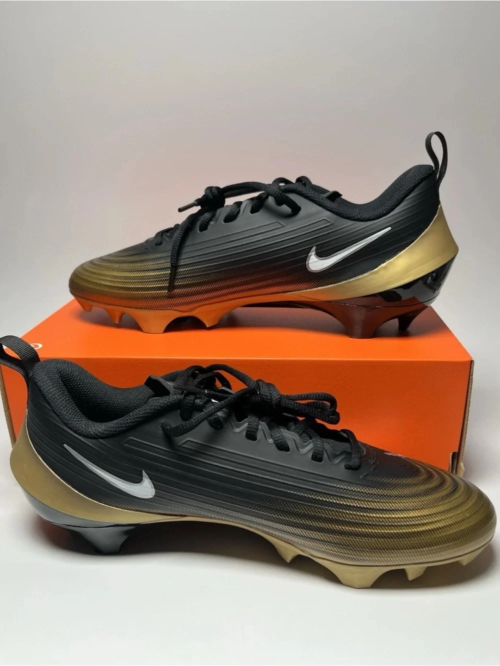 Nike Vapor Speed 3 Pro 360 Black Gold Football Cleats FB3303-003 Men's Size 7